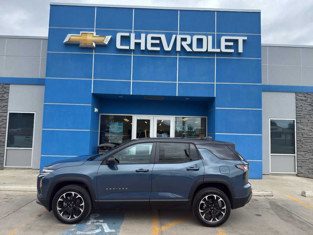 2027 Chevrolet Equinox AWD LT in Lakeshore Blue Metallic — front three-quarter view